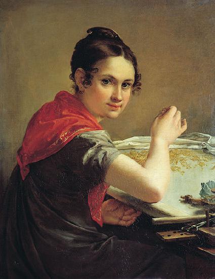 Vasily Tropinin The Gold-Embroideress, Sweden oil painting art
